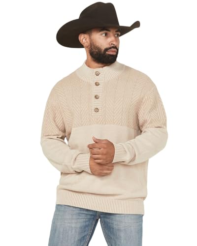 Cinch Men's Men's Solid Button-Down Sweater - MWK1932001 US Cream